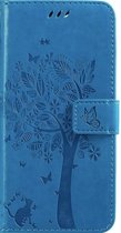 Samsung Galaxy S10 Lite Bookcase - Blauw - Bloemen - Portemonnee Hoesje