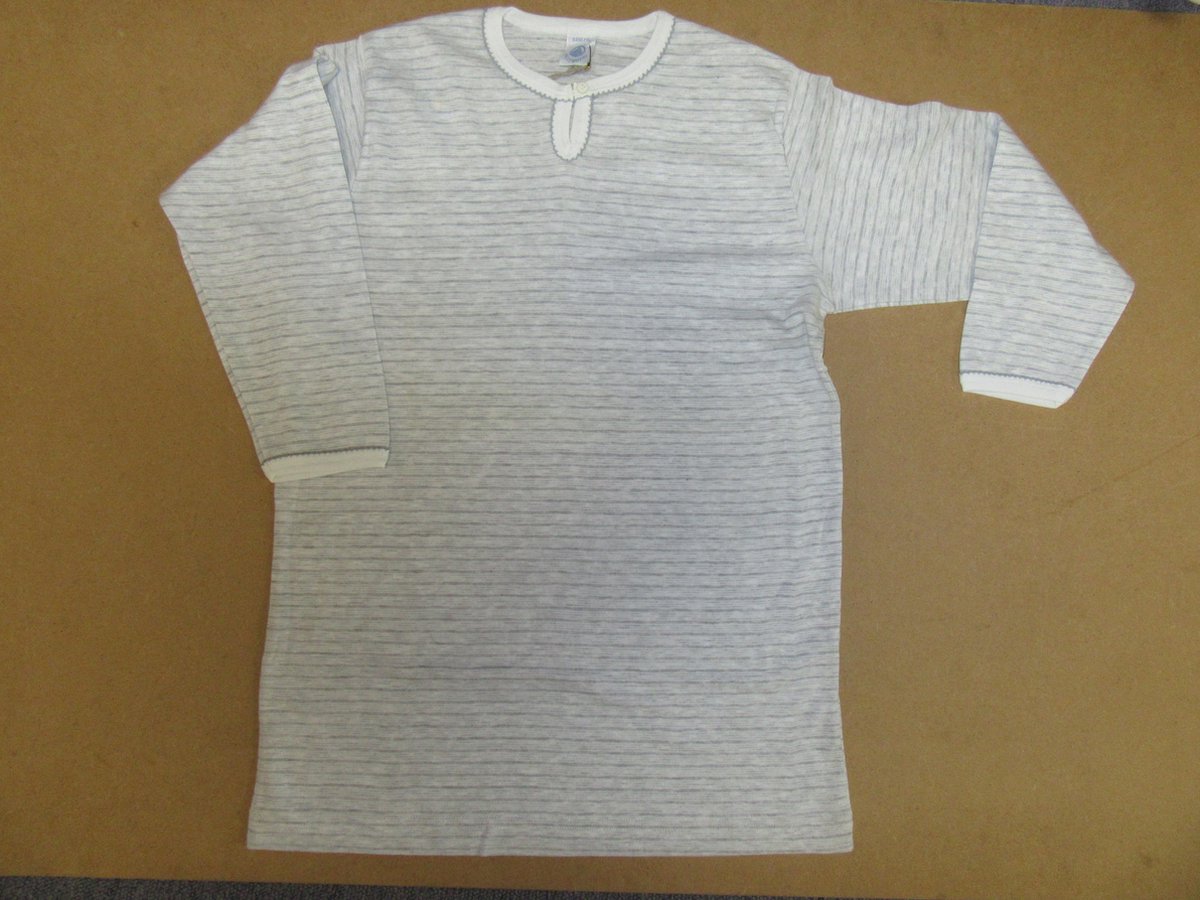 Petit Bateau - Nachthemd - Slaapkleed - Streep - Grijst /wit  -  6 jaar 114