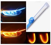 DRL LED Strip - Auto dagrijverlichting met richtingaanwijzer -- 45cm -- ice Blue -- Koplamp Led Strip