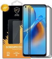 3-Pack Oppo A74 5G Screenprotectors - MobyDefend Gehard Glas Screensavers - Zwarte Randen - Screen Protectors - Glasplaatjes Geschikt Voor: Oppo A74 5G