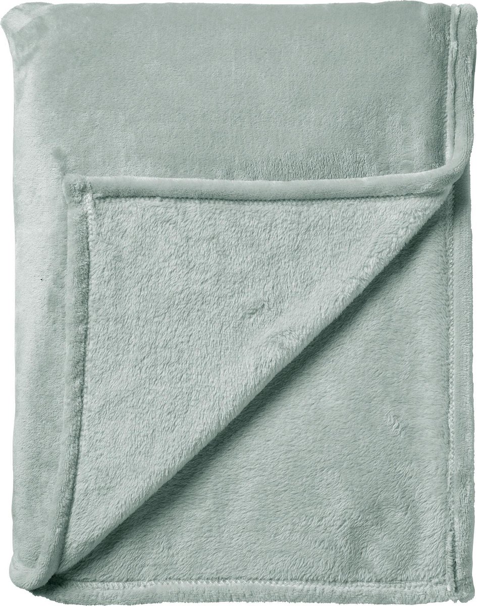 Dutch Decor - CHARLIE - plaid 200x220 cm - extra grote fleece deken - effen kleur - Jadeite - groen