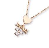 Hemels juwelier- 14k geelgouden ketting met hanger - Dames- Goud- Hartje- HML678- Cadeautje