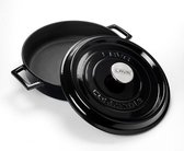 Lava Multifunctionele Braadpan - Dutch Oven - Ø 28 cm - Zwart - Gietijzeren - Emaille Coating