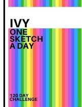 Ivy: Personalized colorful rainbow sketchbook with name