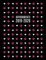 Appointment Book 2019 - 2020: Dog groomer appointment book 2019 - 2020 (Sept - Aug) Featuring