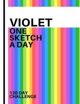 Violet: Personalized colorful rainbow sketchbook with name