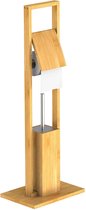 EISL BAMBOE WC-Set - Vrijstaande Bamboe Toiletaccessoire Set - Duurzaam - (B x H x D) ca. 30 x 82 x 21 cm