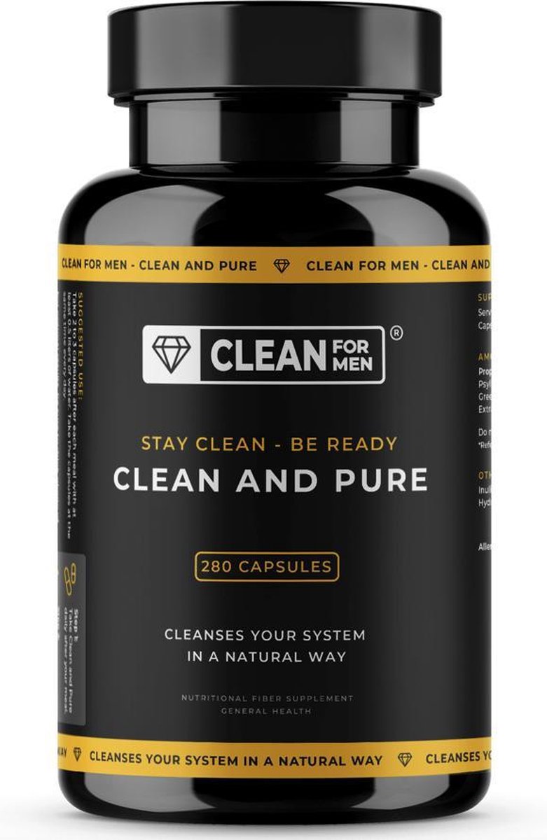 Goedkoopste Clean & Pure for Men 280 capsules | Vezel supplement met Psyllium Husk | 8 natuurlijke ingrediënten | 100 natuurlijke darmreiniging voor mannen