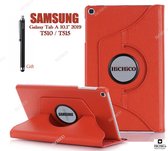 HiCHiCO Tablet Hoes voor Samsung Galaxy Tab A 10.1” 2019, Galaxy Tab T510 / T515 Hoesje, 360 Graden Draaibaar Tablet Case Rood met Stylus Pen