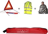 3 Delig Auto Veiligheidsset van Versteeg-  Reflecterend Vest - Isolatiedeken - Gevarendriehoek - ANWB Set - Auto Veiligheid - Auto Vakantie - Wintersport Vakantie - Pech Hulp - Vei