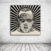 Pop Art Hannibal Lecter Acrylglas - 80 x 80 cm op Acrylaat glas + Inox Spacers / RVS afstandhouders - Popart Wanddecoratie Acrylglas - 80 x 80 cm op 5mm dik Acrylaat glas + Inox Sp