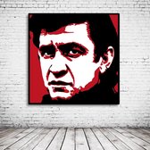 Pop Art Johnny Cash Poster in lijst - 90 x 90 cm en 2 cm dik - Fotopapier Mat 180 gr Framed - Popart Wanddecoratie inclusief lijst
