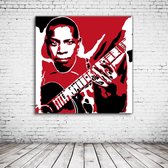 Pop Art Robert Johnson Acrylglas - 80 x 80 cm op Acrylaat glas + Inox Spacers / RVS afstandhouders - Popart Wanddecoratie