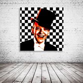 Fred Astaire Pop Art Acrylglas - 80 x 80 cm op Acrylaat glas + Inox Spacers / RVS afstandhouders - Popart Wanddecoratie