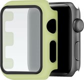 Apple Watch Hoesje met Screenprotector gehard glas - 40mm - Lichtgroen