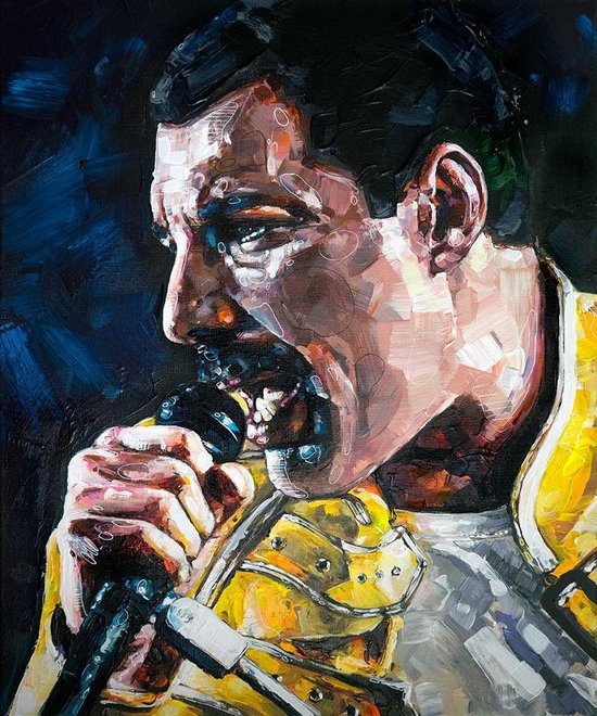 Freddie Mercury - Canvasdoek - 50 x 70 cm