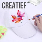 Allernieuwste 3 STUKS Baseball Caps Petten Creatieve Kinderverjaardag - Zelf Schilderen en Kleuren DIY - Wit 3 Stuks