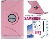 HiCHiCO Tablet Hoes voor Samsung Galaxy Tab A 10.1” 2019, Galaxy Tab T510 / T515 Hoesje, 360 Graden Draaibaar Tablet Case Rose Goud met Stylus Pen + Screen Protector