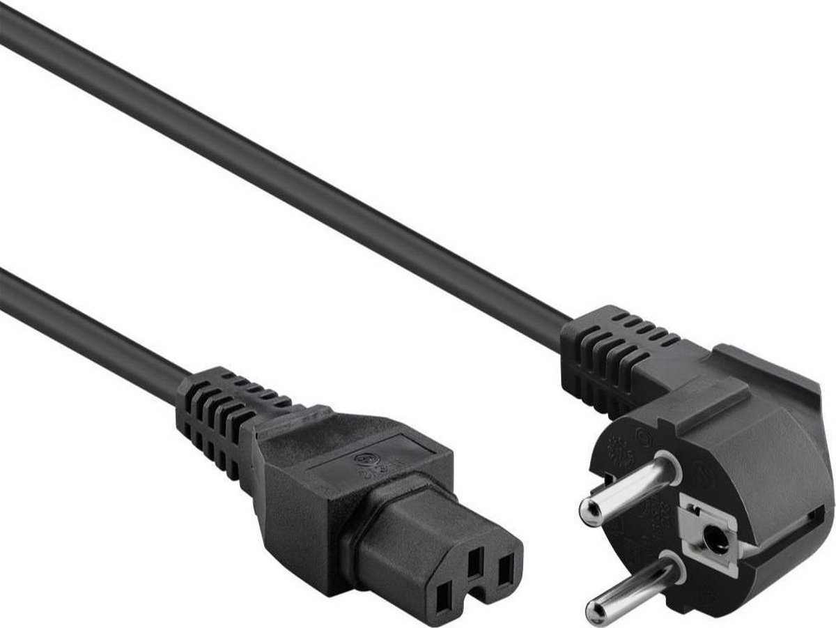 Schuko naar C15 apparaatsnoer - 0.5 meter - Zwart - Allteq