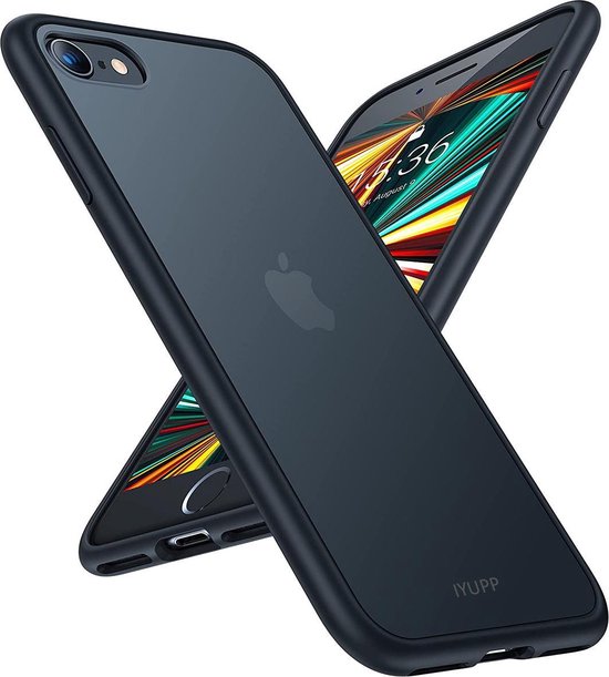 IYUPP Bumper - Geschikt voor Apple iPhone 7 / 8 / SE 2020 / SE 2022 Hoesje - Zwart - Shockproof