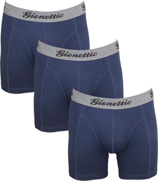 Gionettic 3-Pack Heren boxershorts Bamboe Marine