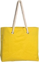 Strandtas met handvat geel Capri 35 x 45 cm - Strandshoppers/boodschappentassen van polyester