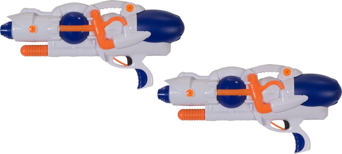 Waterpistool/waterpistolen wit/blauw 38 cm