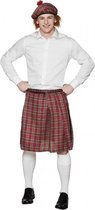 2x stuks rode Schotse kilt / rok voor heren - Carnaval verkleedkleding