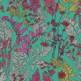 BLOEMEN EN BLADEREN BEHANG | Botanisch - meerkleurig turquoise - "Architects Paper" A.S. Création Floral Impression