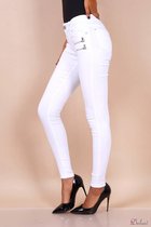 Broek Dulani normale taille met sier ritsen wit