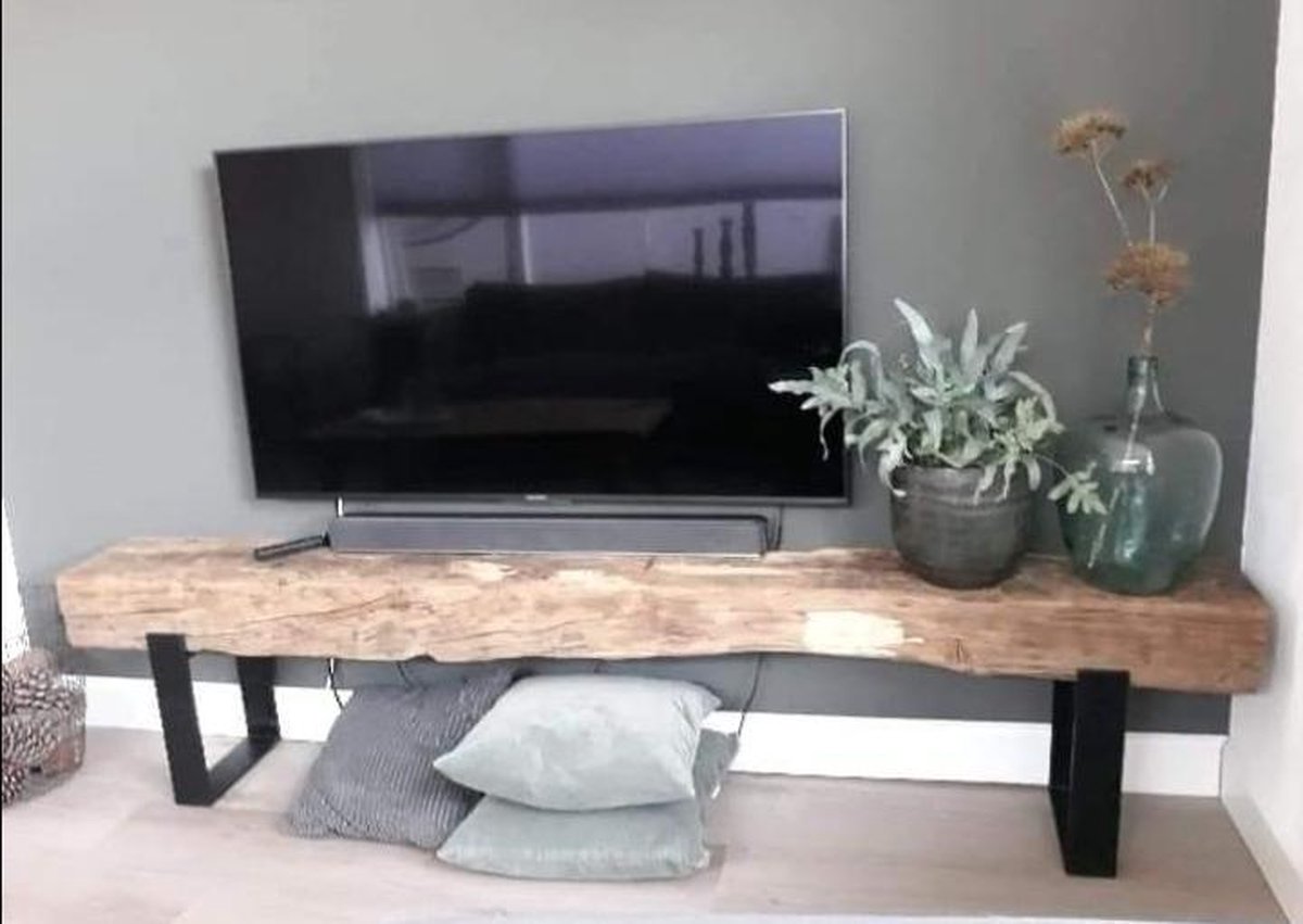tv meubel - landelijke tv meubel - robuuste tv meubel eiken tv meubel -...