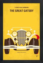 JUNIQE - Poster in houten lijst The Great Gatsby -20x30 /Geel