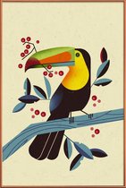 JUNIQE - Poster met kunststof lijst Toucan II -20x30 /Kleurrijk