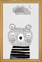 JUNIQE - Poster met houten lijst I Love Snow -40x60 /Grijs & Wit