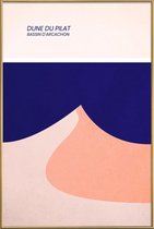 JUNIQE - Poster met kunststof lijst Dune du Pilat -20x30 /Blauw & Roze