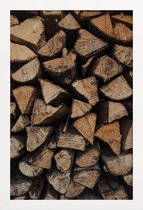 JUNIQE - Poster met houten lijst Woody Textures -13x18 /Bruin