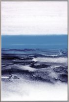 JUNIQE - Poster met kunststof lijst Blauw Landschap - abstract -30x45