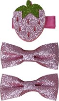 Jessidress® Haarclips Meisjes Haarclip met Glitters Haarspelden - Roze