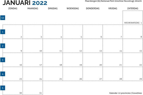 Kalender 12 provincies - Maandkalender 2022 - dubbel A5-formaat - 12 foto's  van het... | bol.com
