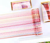 20 Kleuren plus Gouden Vormen Washi Tapes Roze | Twintig Verschillende Washi Tapes in Meerdere Kleuren en Patronen | Gouden Patronen | Masking Tapes | Bullet Journal | Plakboeken |