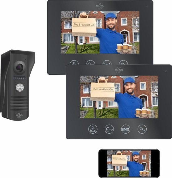 ELRO DV50 IP Wifi Deur Intercom - met 2x 7 inch kleurenscherm - Bekijken en communiceren via App