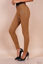 Broek Dulani normale taille met sier ritsen camel