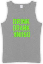 Grijs Tanktop met “ Drink. Drank, Drunk “ print Groen  Size XXXL