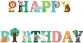 slingers - happy birthday slinger - feestslinger karton - slinger jungle - slingers verjaardag - verjaardag versiering - Blijderij