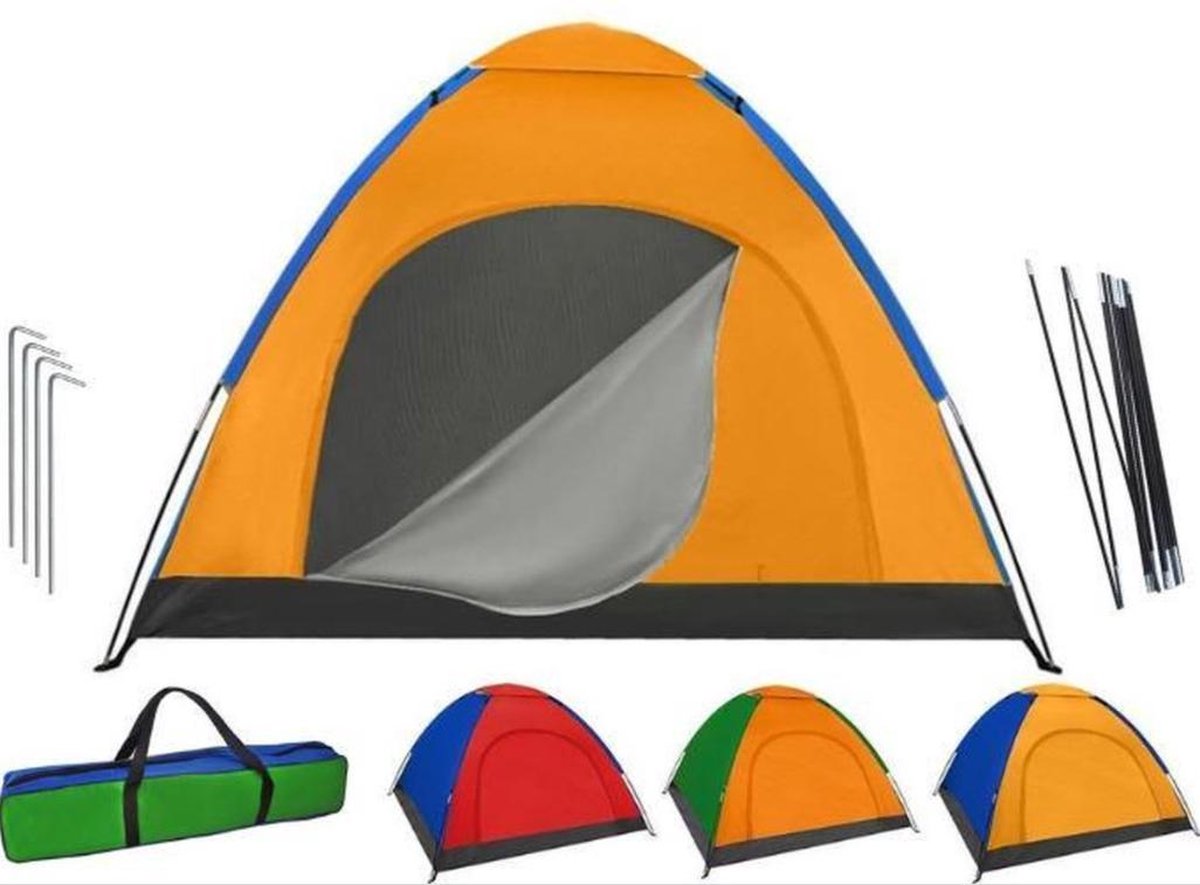 Campingtent 4 persoons familietent 190 x 190 x 123 CM - Iglo tent  koepeltent - Met... | bol.com