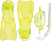 Sunnylife - Kids Snorkelset - Groen - Maat M: EU 35-38, US 4-6 - 3 tot 9 jaar - Set bevat 1 bril, 1 snorkel, 2 zwemvliezen en 1 draagtas