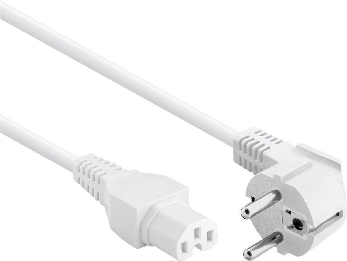 Allteq - Schuko naar C15 apparaatsnoer - 3 meter - Wit