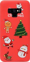 - ADEL Siliconen Back Cover Softcase Hoesje Geschikt voor Samsung Galaxy Note 9 - Kerstmis Rood