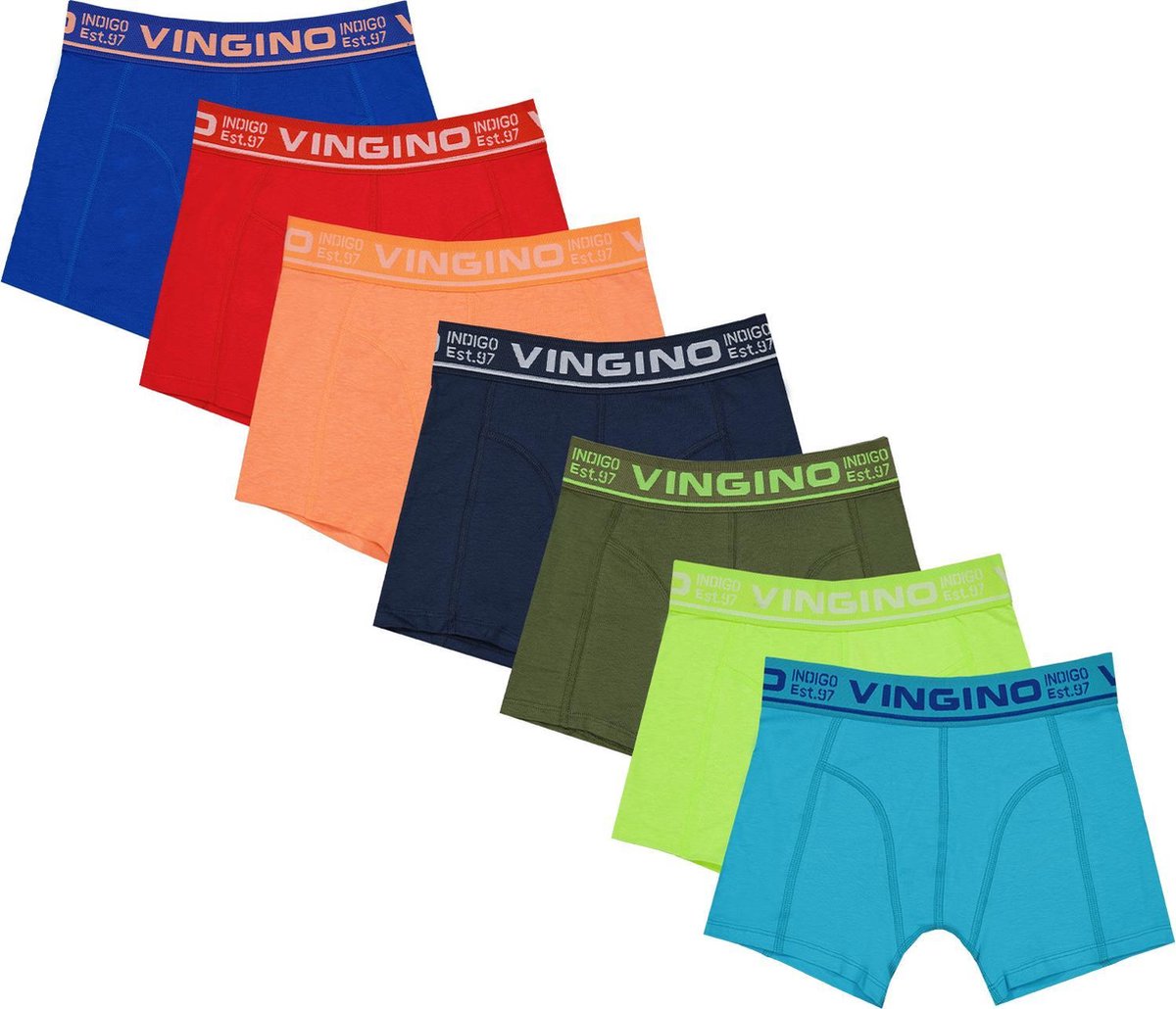 Vingino 7 Pack Jongens Onderbroek - Multicolor Blue - Maat 134-140 | bol.com