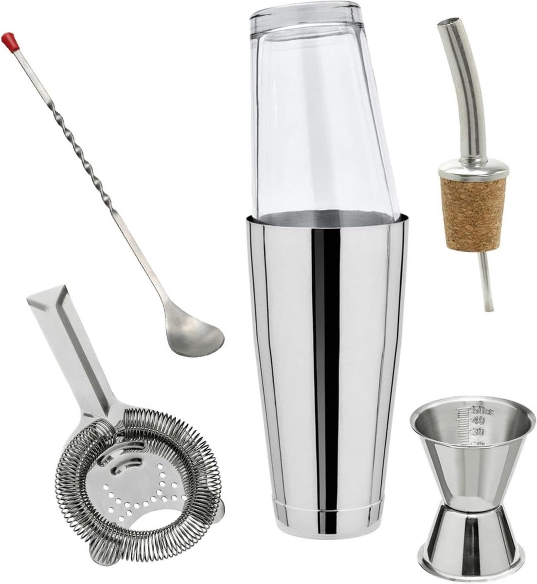 Cocktail mix set - Boston Shaker compleet groot
